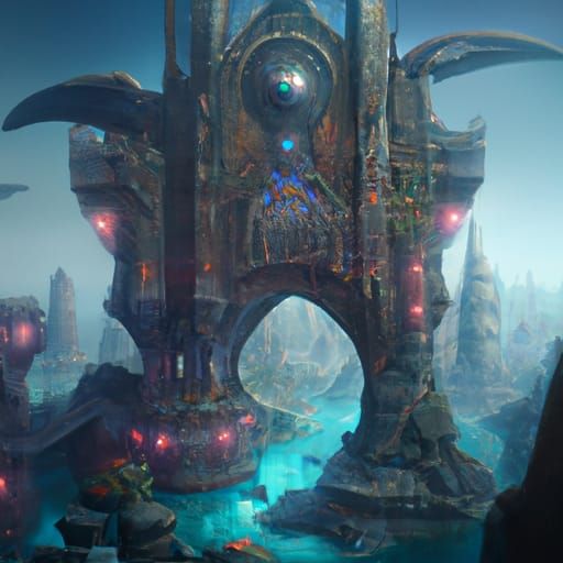 Fantastical Atlantis Concept Art in Deep Color