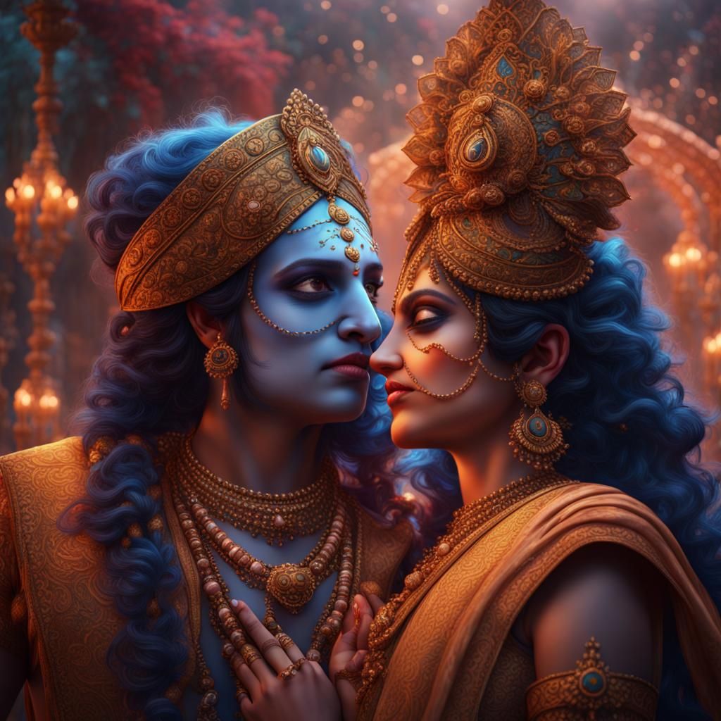 Radha Krishna: Detailed Matte Painting in 8K