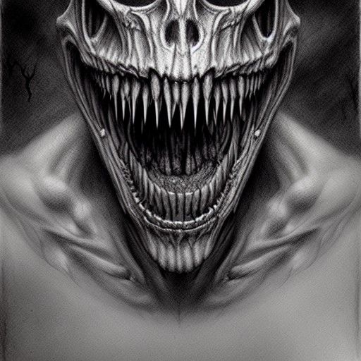 Sinister Eyeless Belial in Charcoal Drawing Style