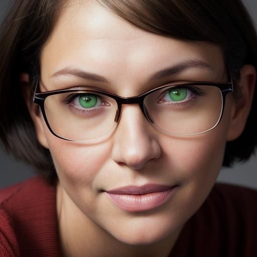 Professional Portrait of Brunette Woman with Glasses
