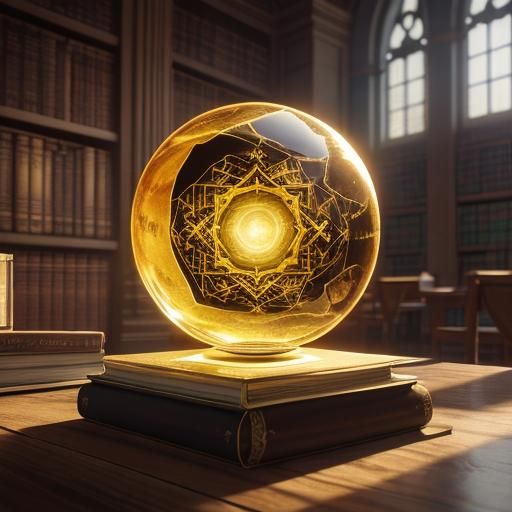 Radiant Crystal Ball Reveals Children Reading