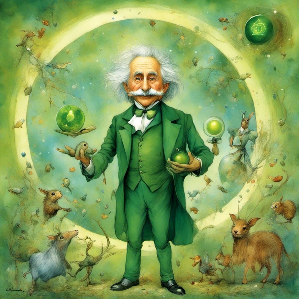 Albert Einstein as Green Lantern