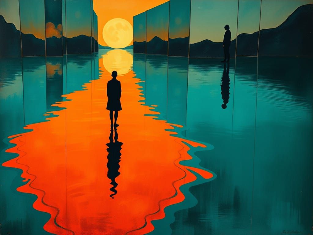 Surreal Reflections in Eerie Teal and Orange