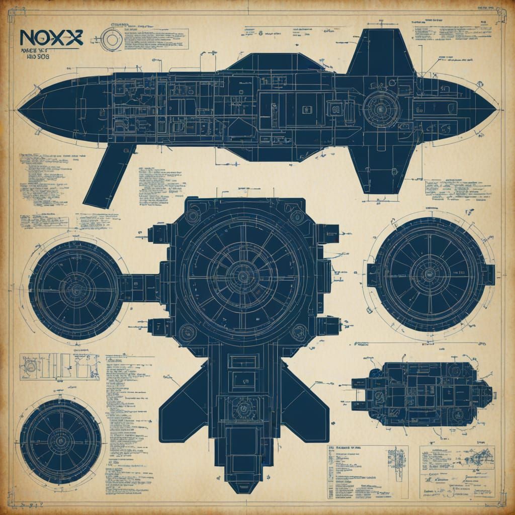 Minimalist Schematics and Blueprints in Technical Style