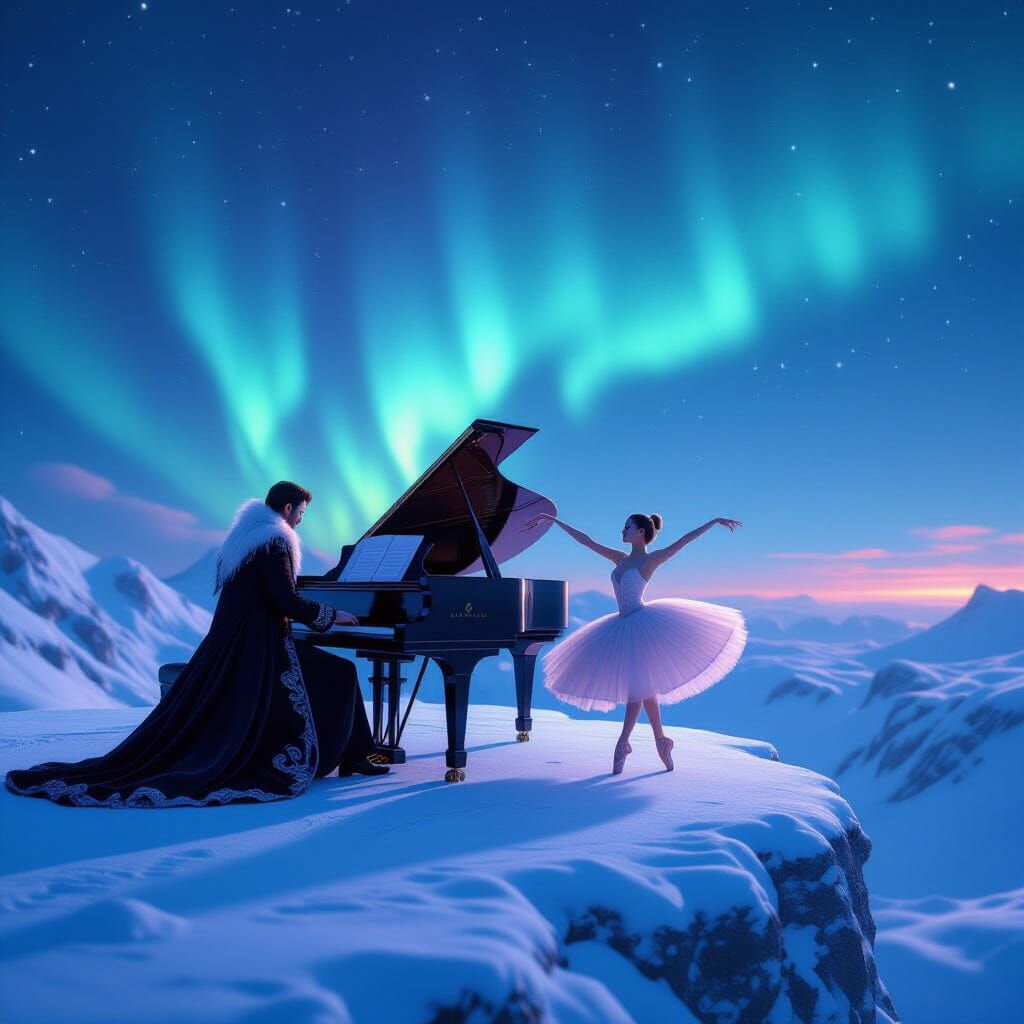 Aurora Ballerina Dances to Piano Music