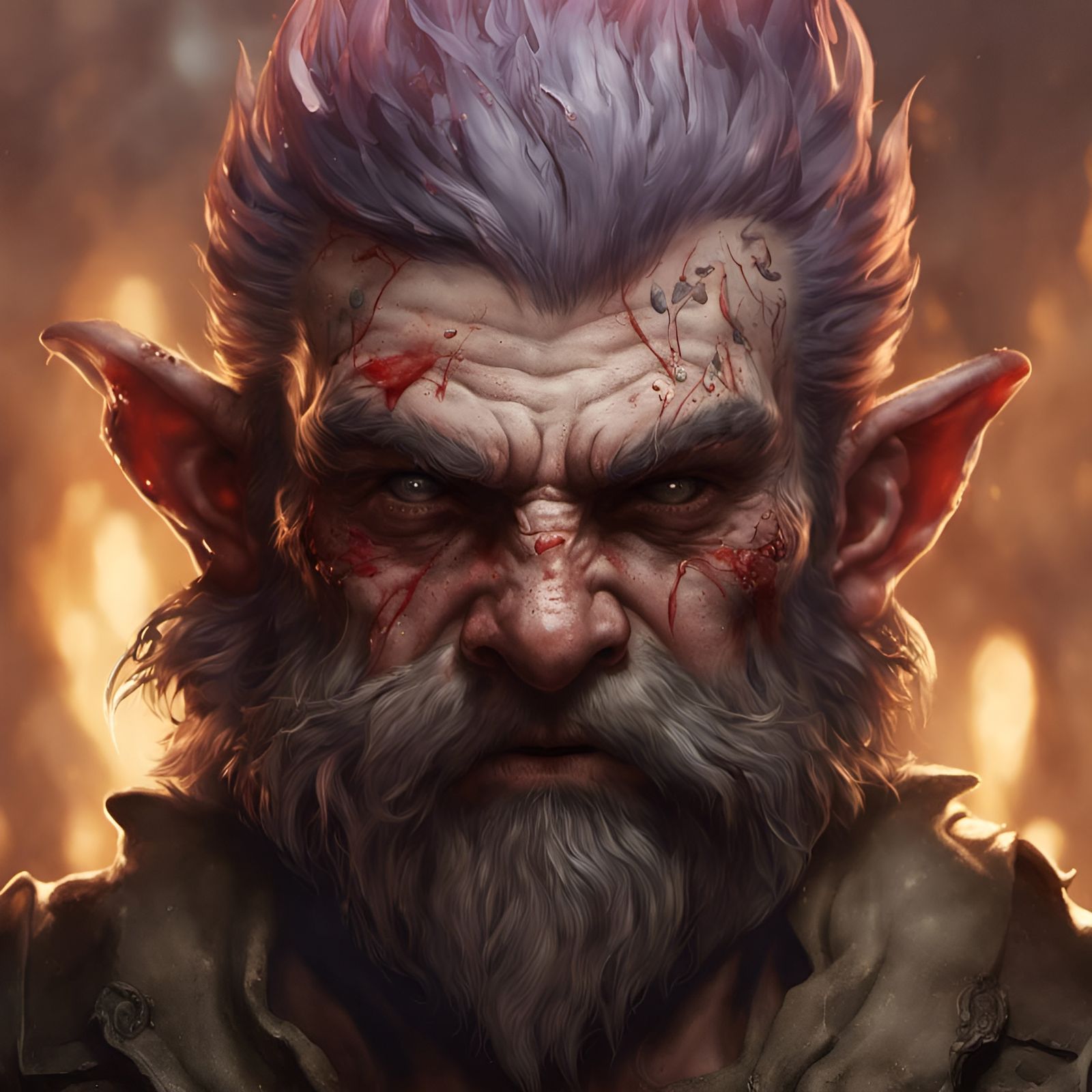Mad Gnome Portrait in Dark Fantasy Style