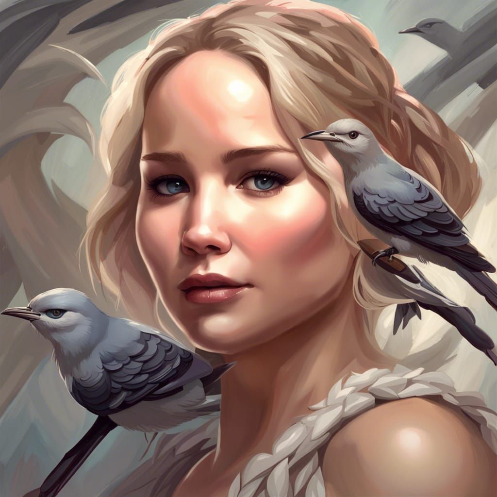 Mockingbird on a Shoulder: Detailed Portrait