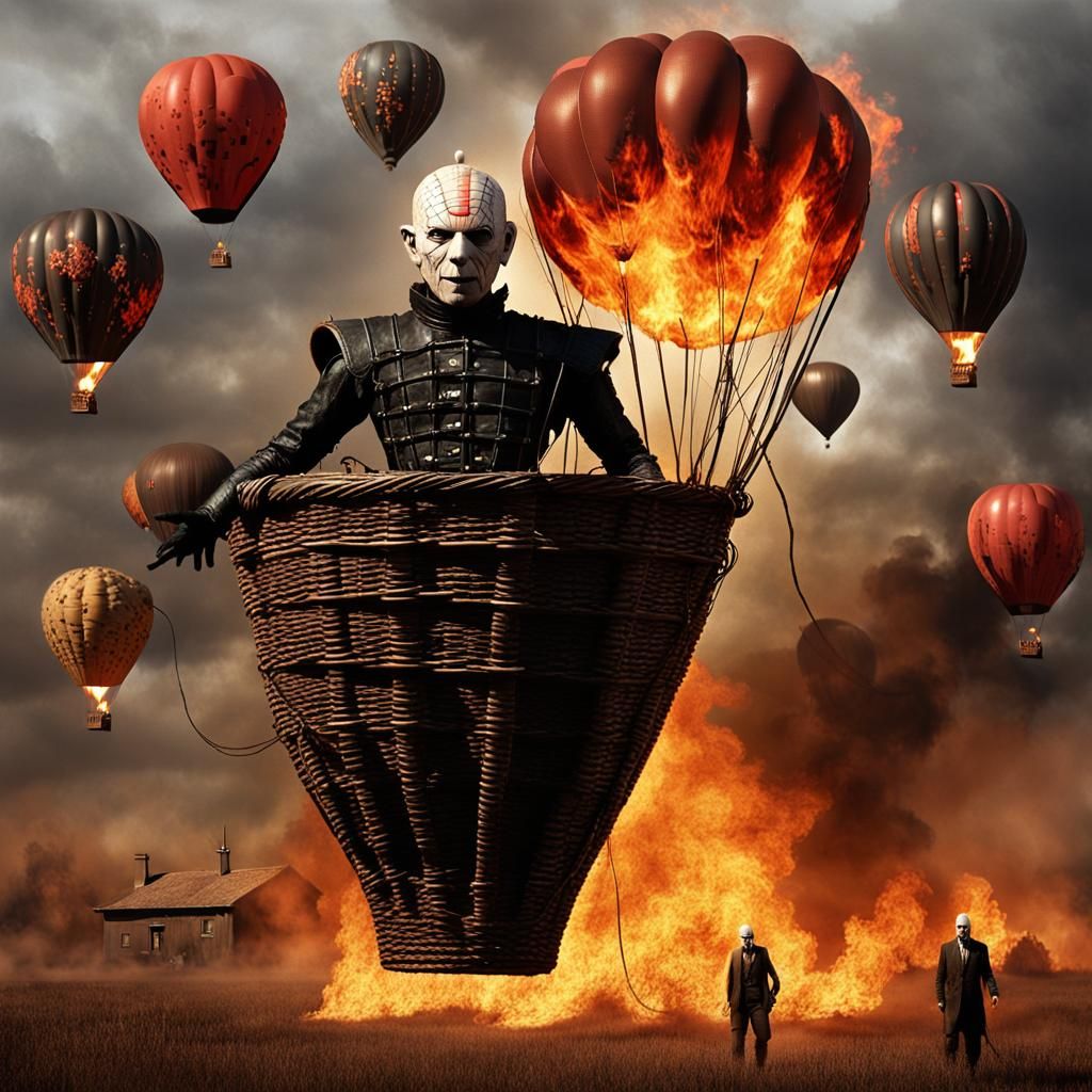 Cenobites Ascend in Flaming Hot Air Balloons