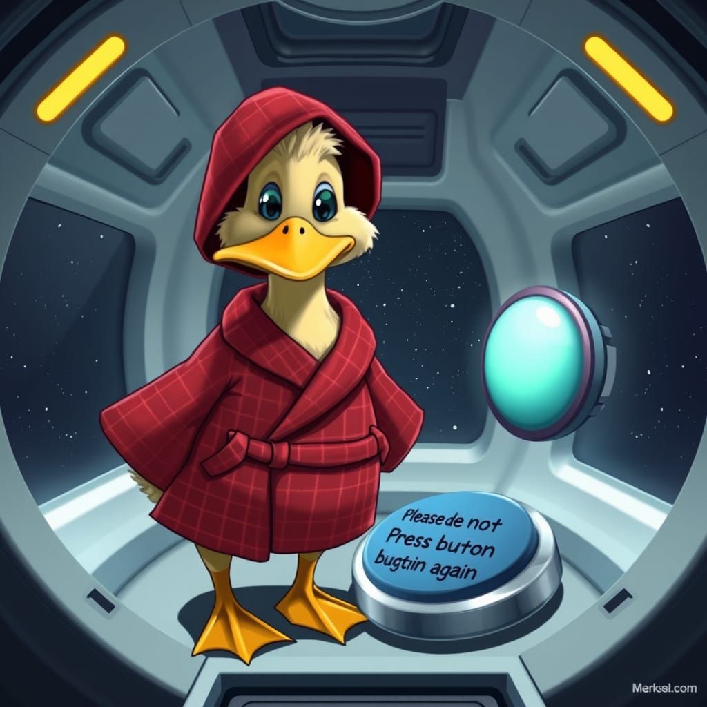 Duck in a Futuristic Spaceship, Warning Button