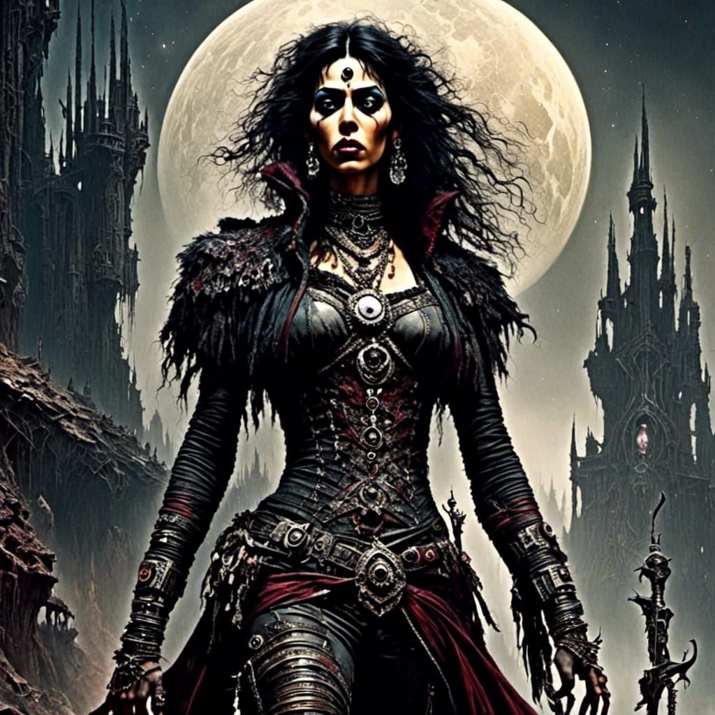 Sci-Fi Character Holding Hands in Dark Style