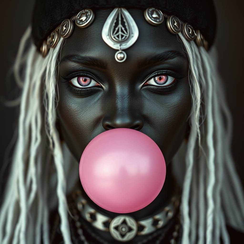 Blowing blonde witch