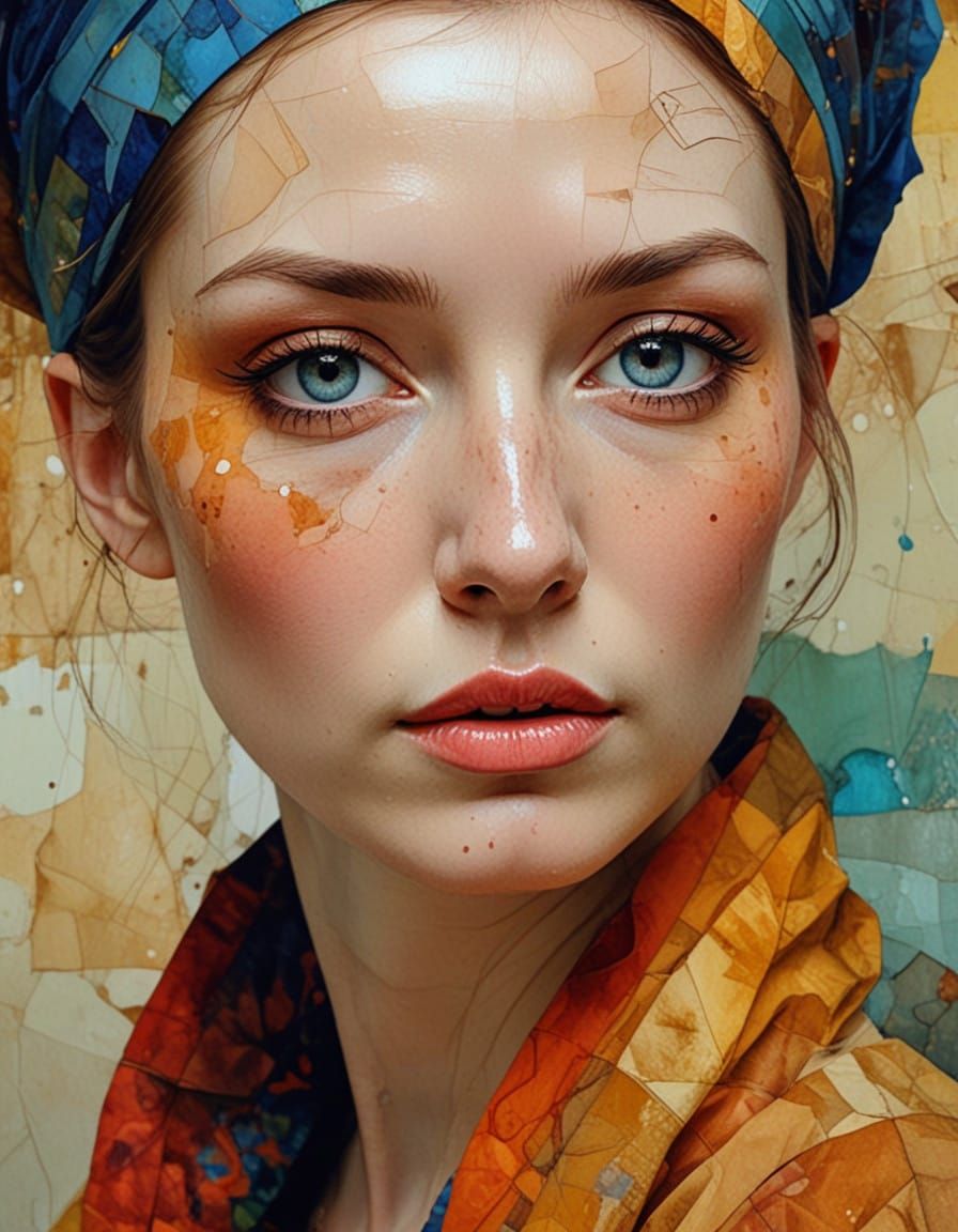 Surreal Fantasy World with Intricate Cubist Details