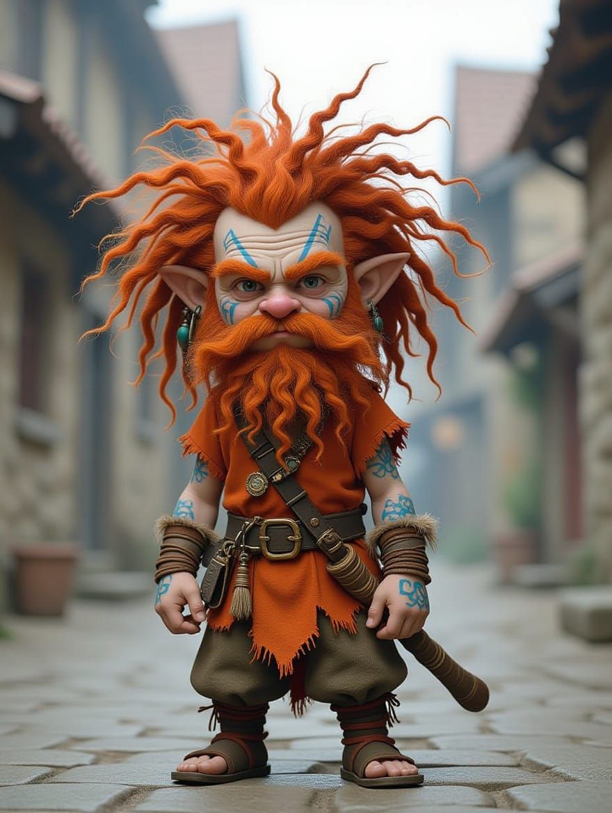 Fey Pictsie Warrior in Tribal Attire