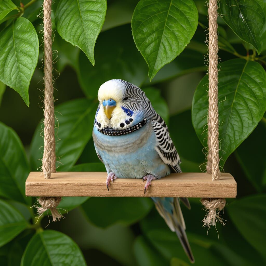 Sleeping Budgerigar in Realistic Wildlife Photography Style