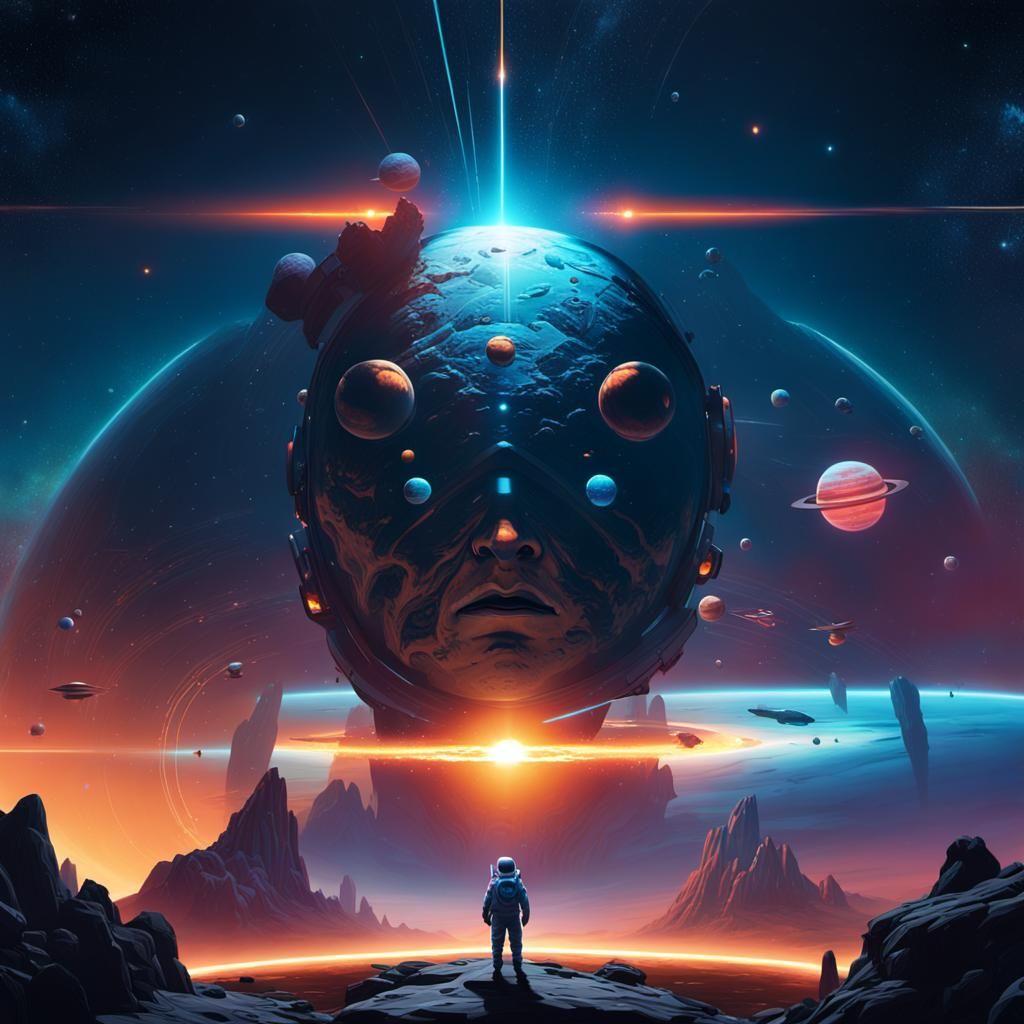 Astronaut in Distant Galaxy: A Digital Matte Painting