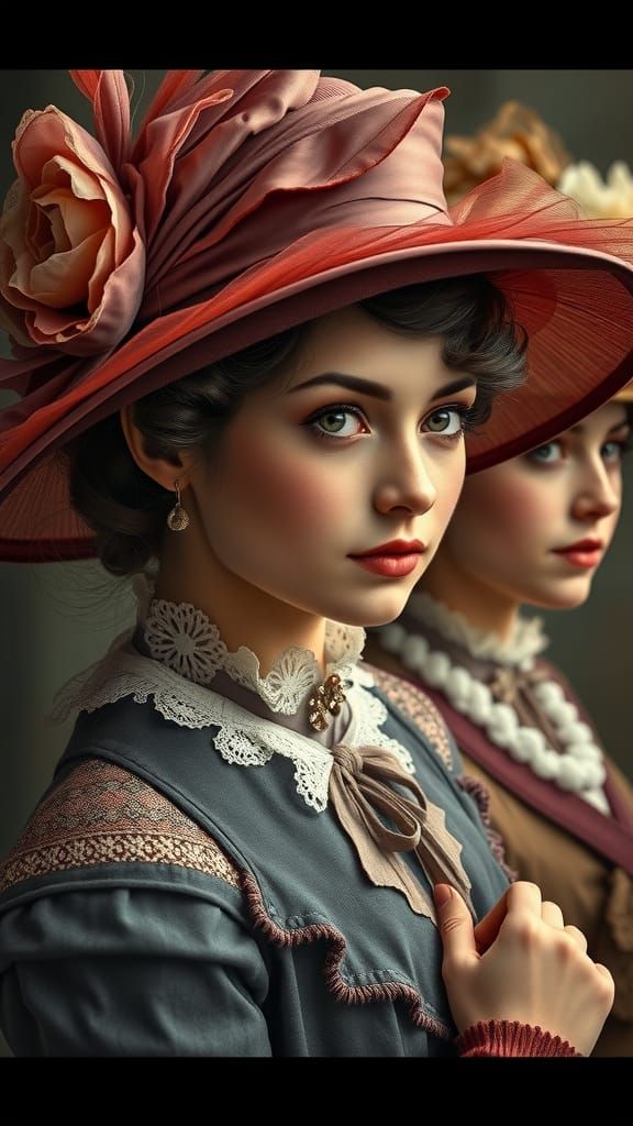 Victorian illustration advertisement for womans hats