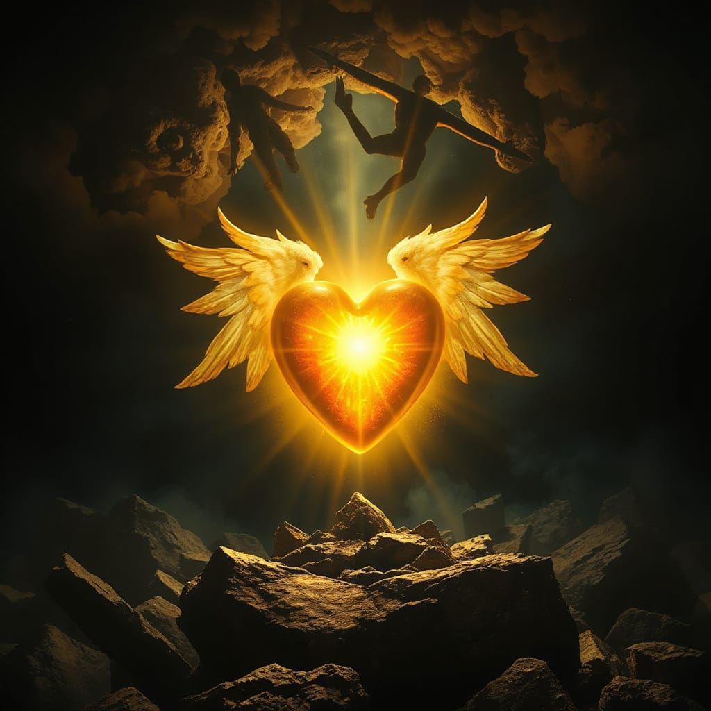 Awakened Heart Dissolving Fearful Illusions, Surrealist Styl...