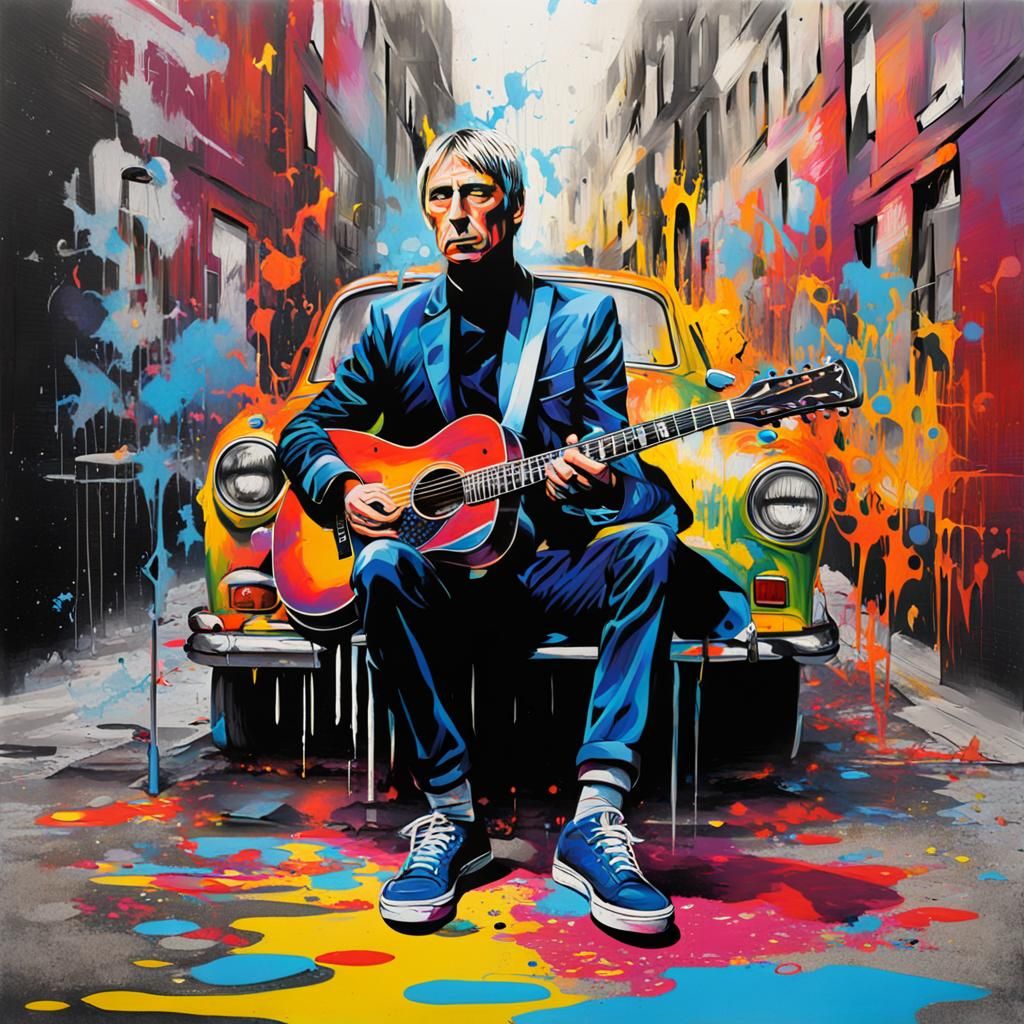 Graffiti Art of a Man in Street Art Style