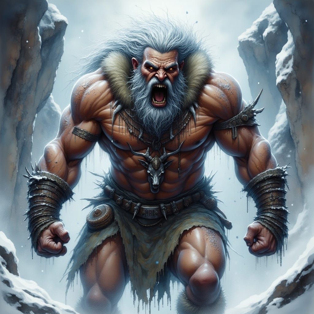 Cyberpunk Warrior in a Blizzard