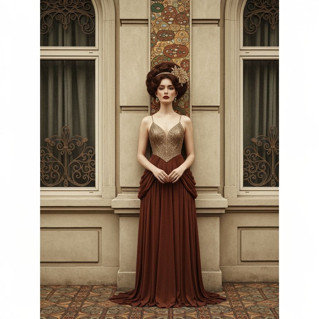 Elegant Woman in Art Nouveau Style