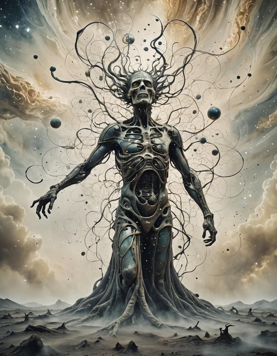 Surreal Lost Character Drifting Through Space