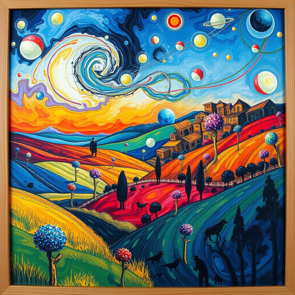 Expressive Landscape Painting in Surrealist Style