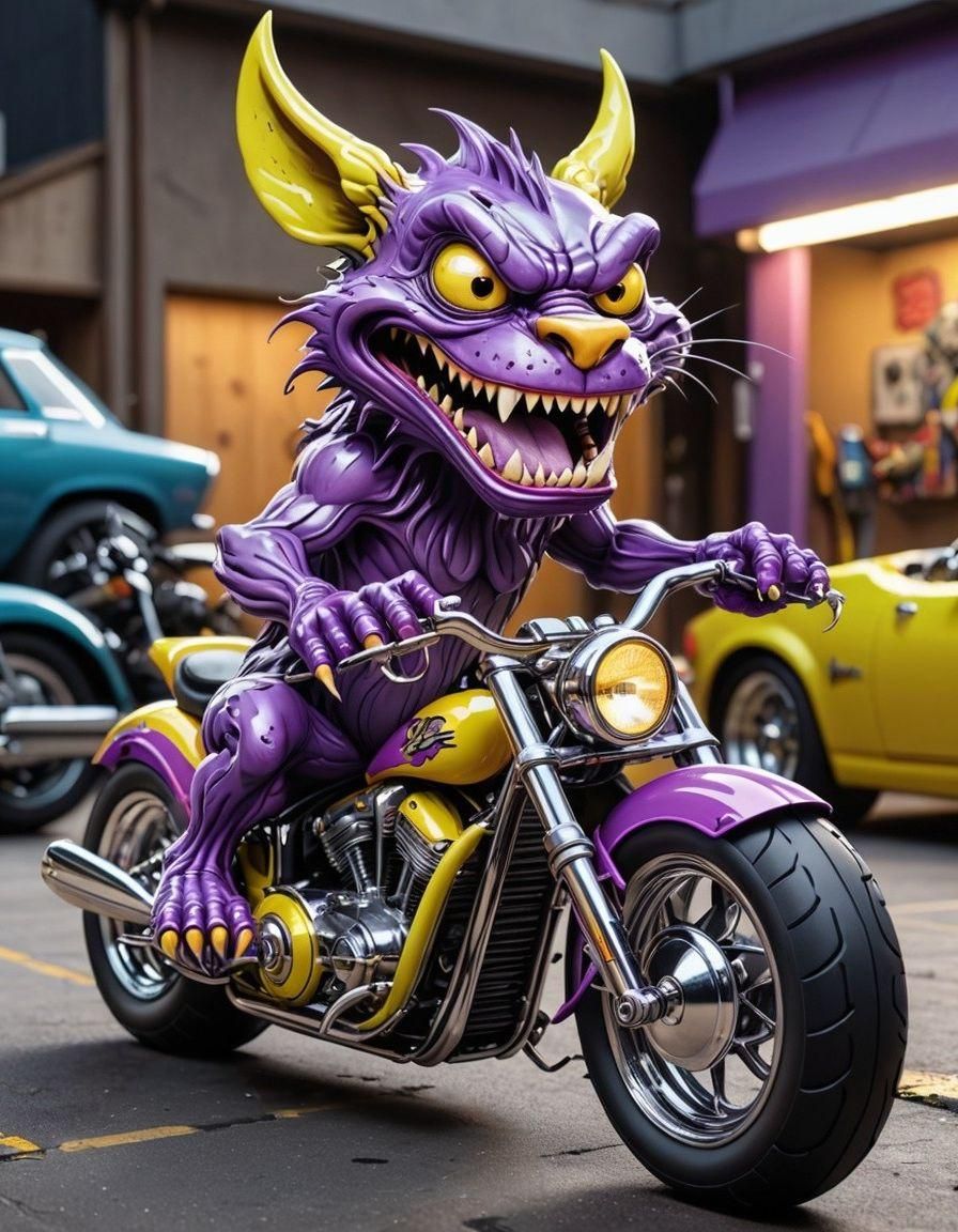 Fluorescent Rat Fink Graffiti Art Illustration