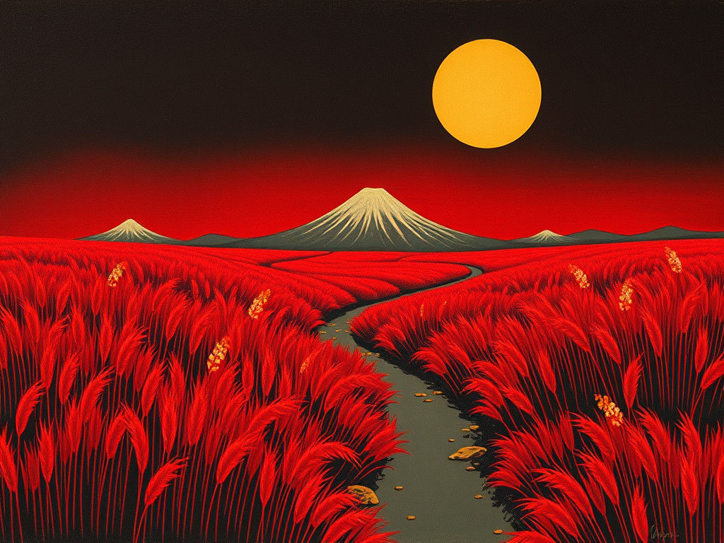 Prairie Drain in Ukiyo-e Renaissance Style