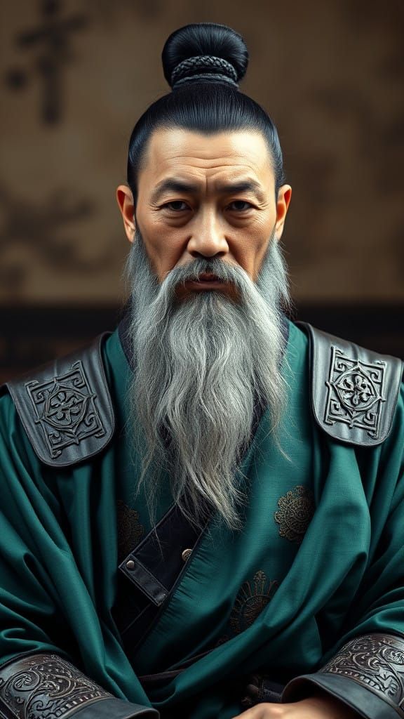 Elegant Chinese Warrior in Traditional Attire