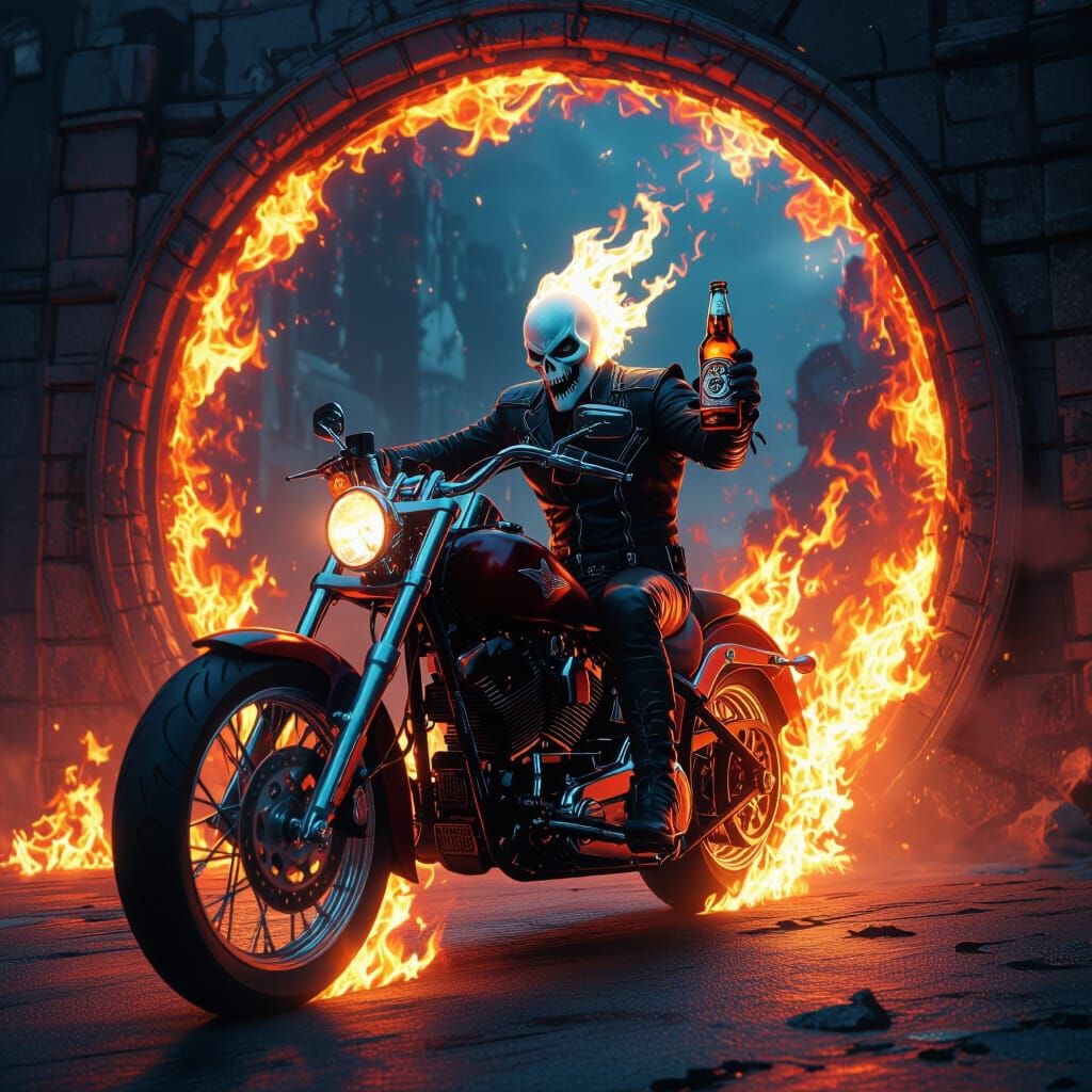 Ghost Rider's Fiery Arrival with Genesee Beer