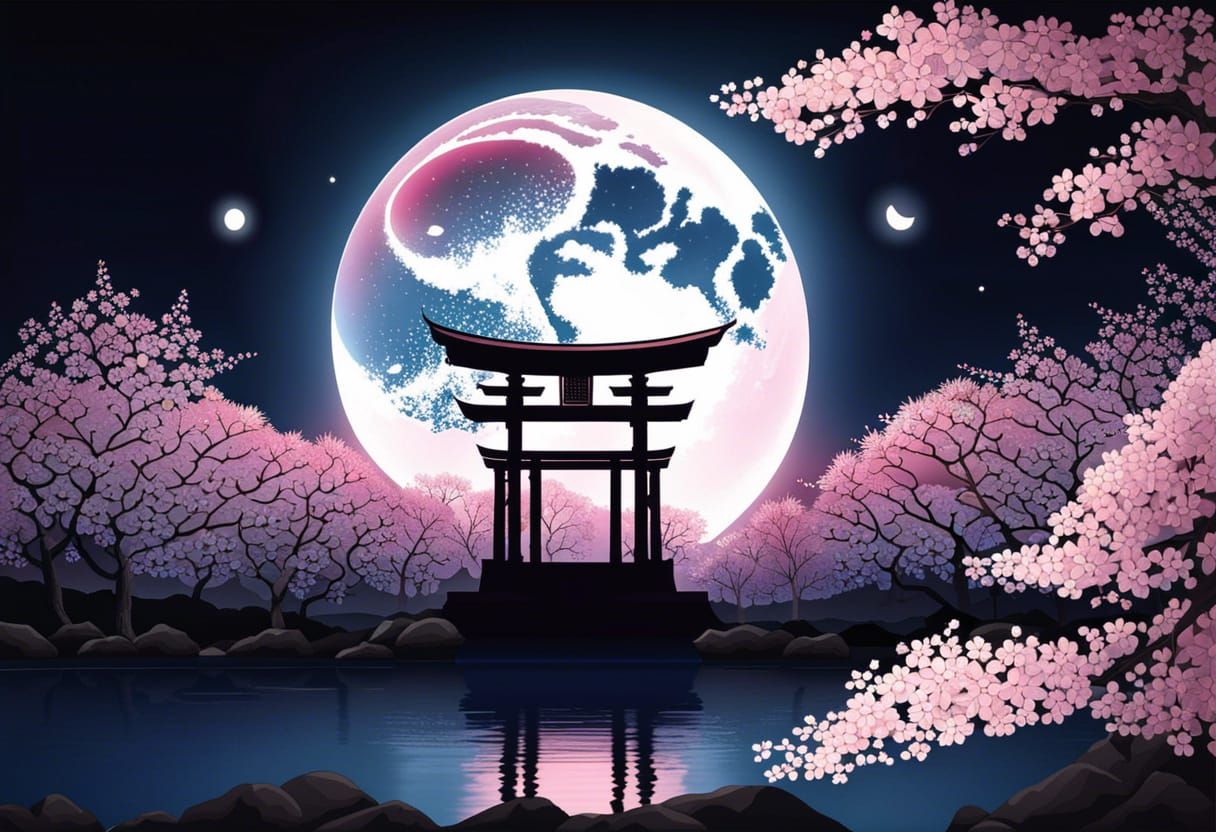 Tsukimine Shrine in Cherry Blossom Light