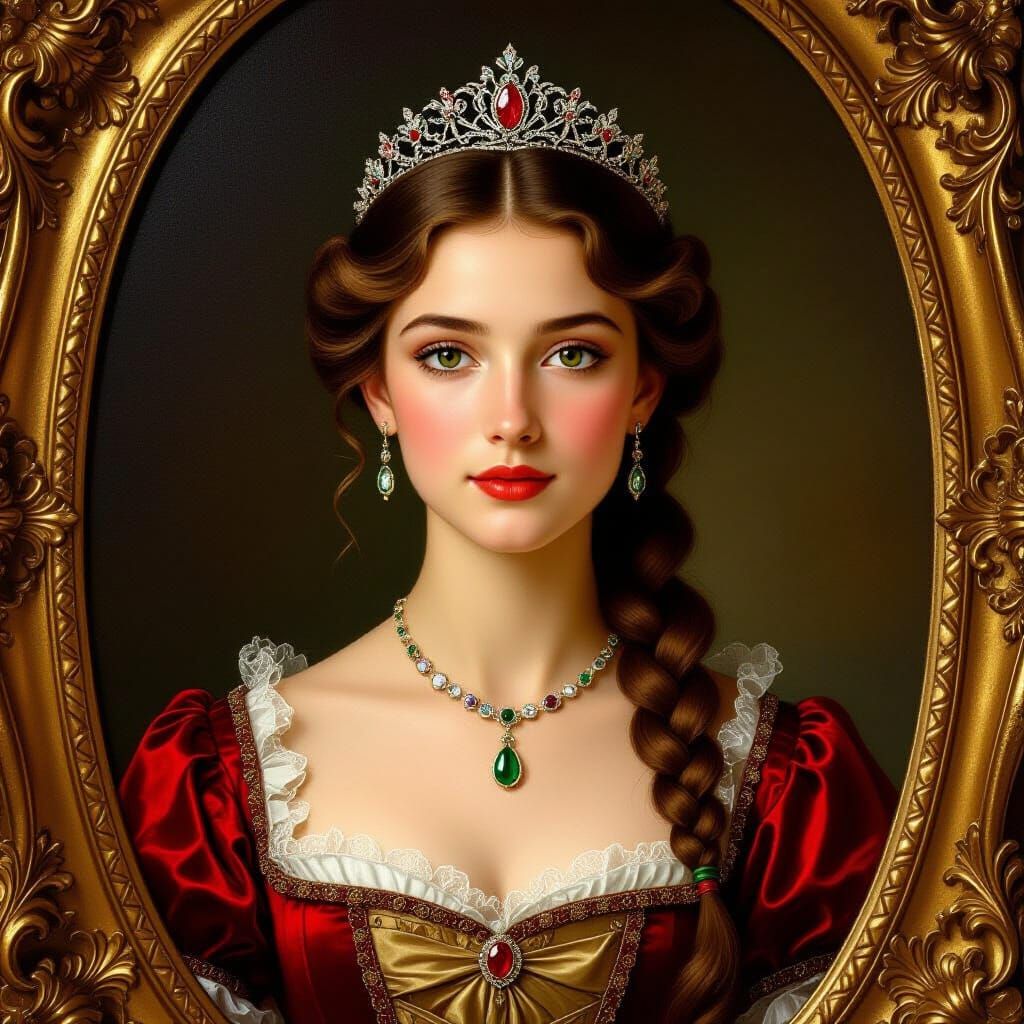 Baroque Portrait of a Beautiful Young Princess