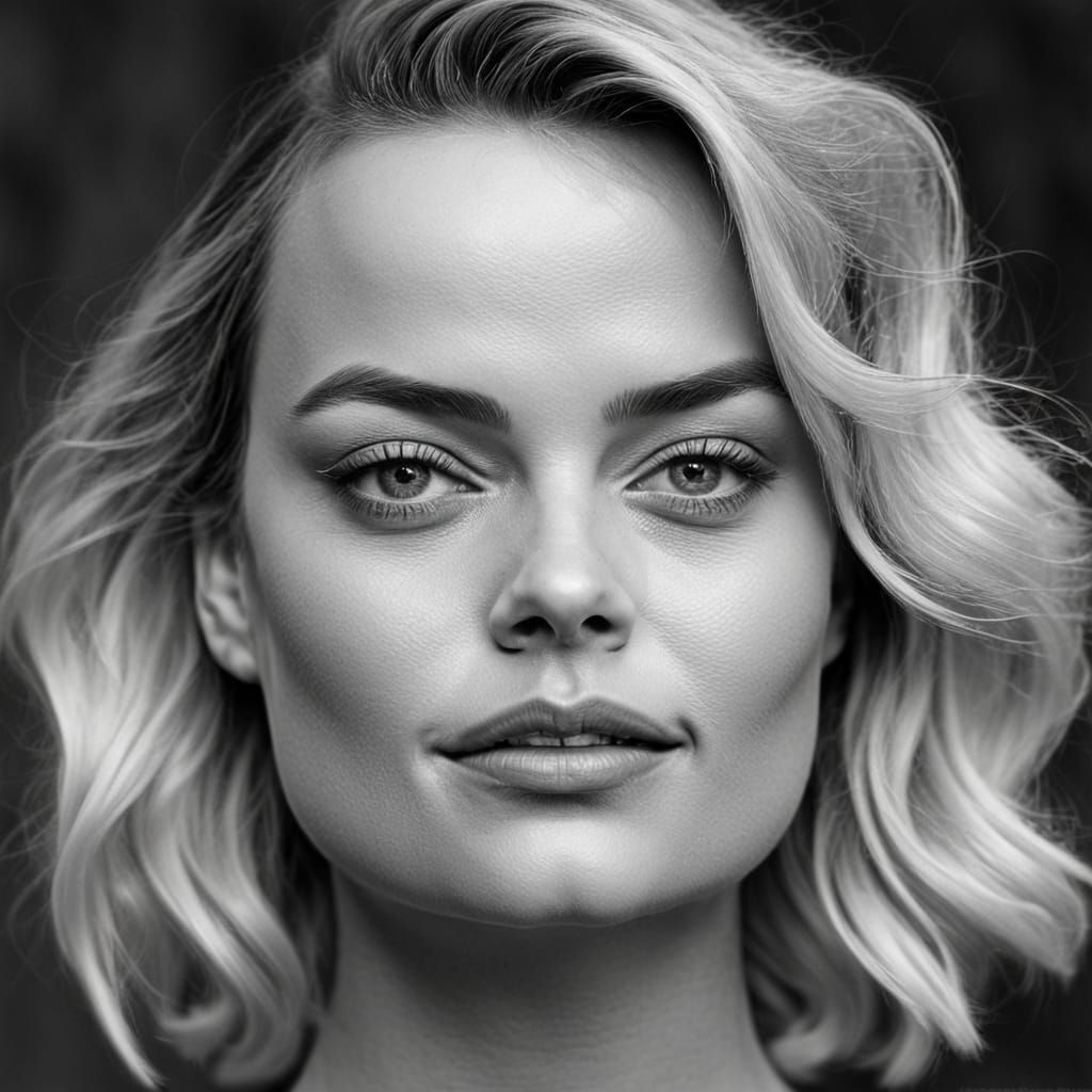 Monochrome Portrait Photography, Close Up View