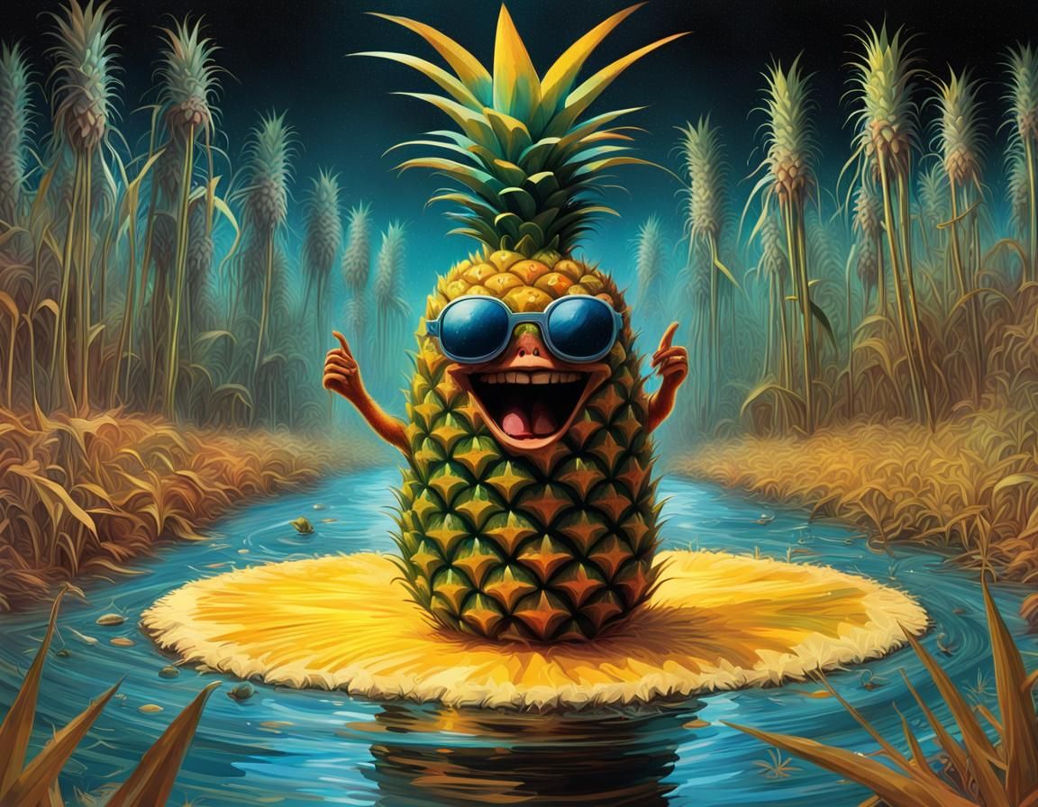 Happy Hippy Psychedelic Pineapple