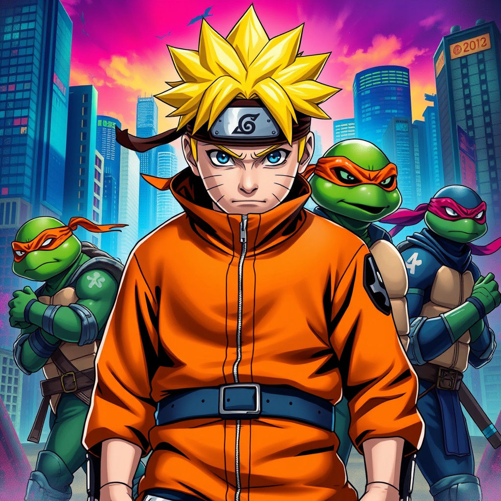 Naruto joining forces with the Teenage mutant ninja Turtles