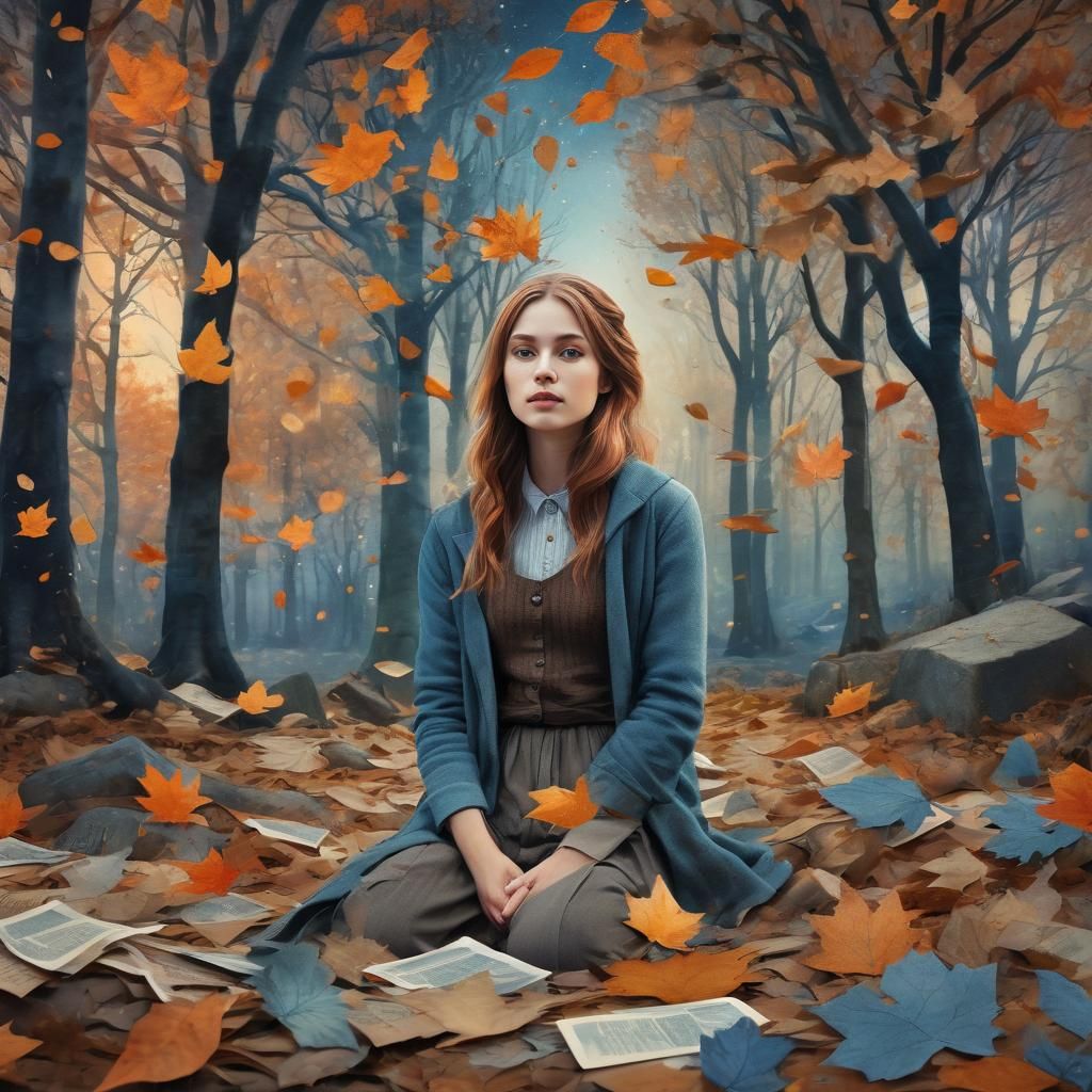 Fall paper collage. Autumn memories