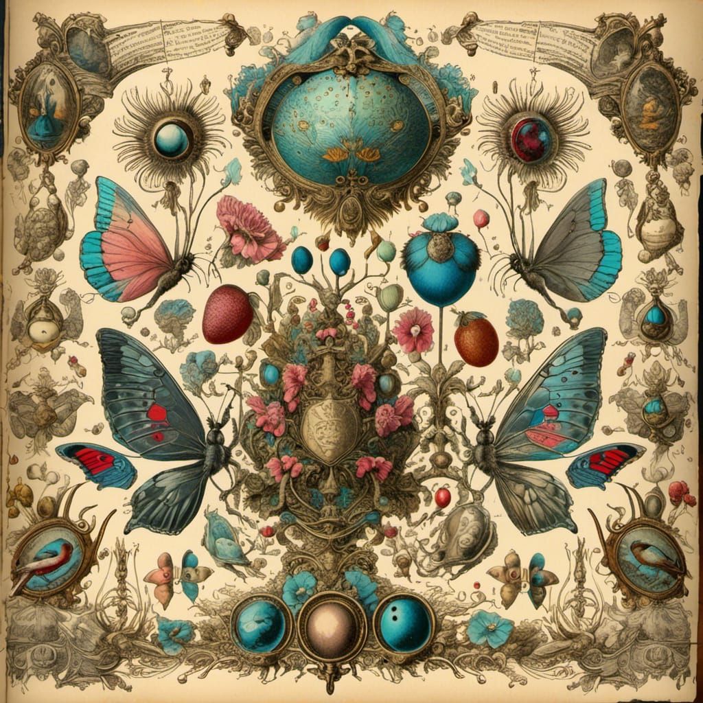 Alice in Wonderland Gothic Art Nouveau Illustration