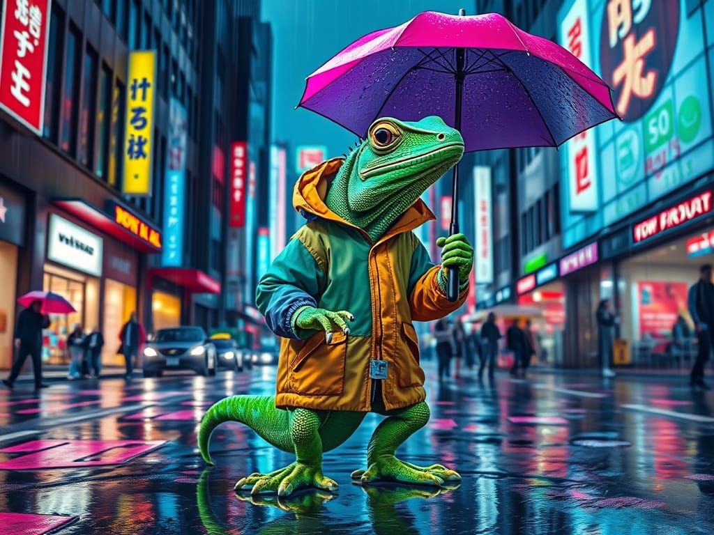 Giant iguana umbrella