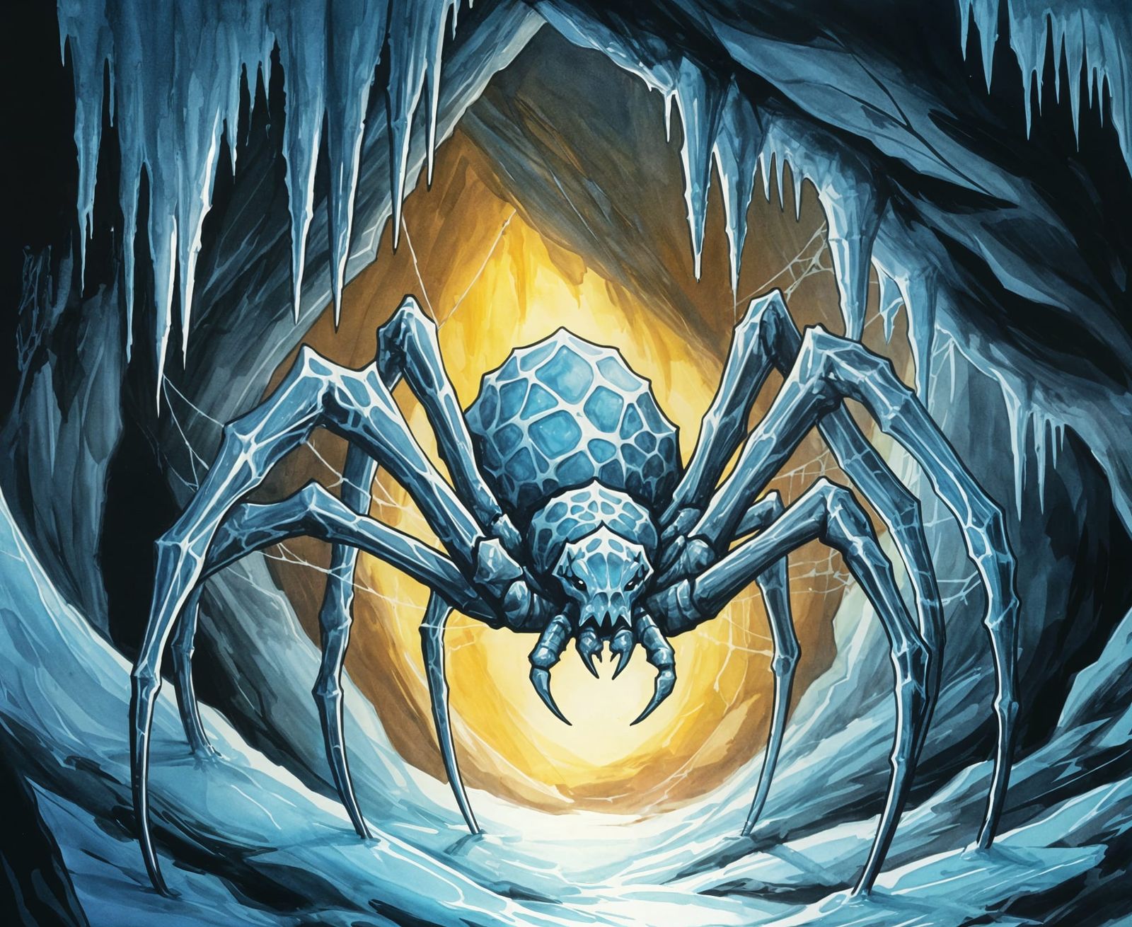 Ethereal Ice Spider in Dark Fantasy Realm
