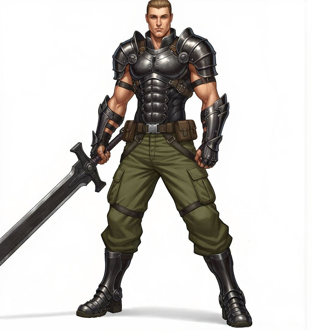 Futuristic Medieval Warrior with Oversized Sword
