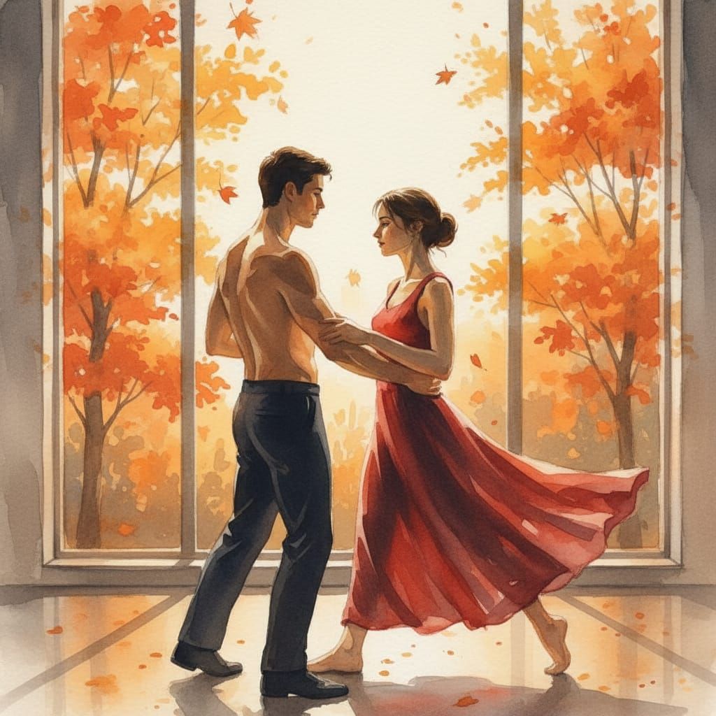 Couple Dancing in Watercolour Illustration