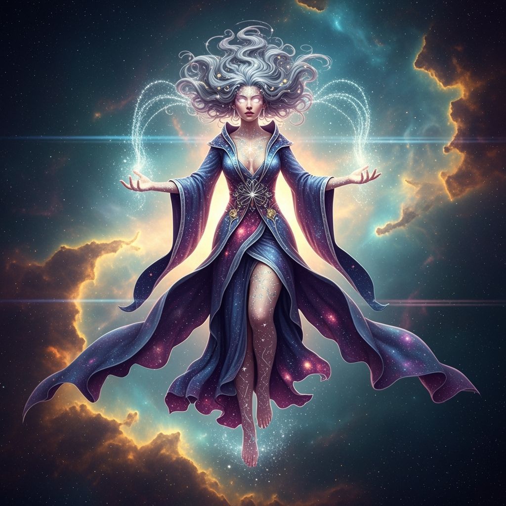 Celestial Sorceress in Art Nouveau Digital Style