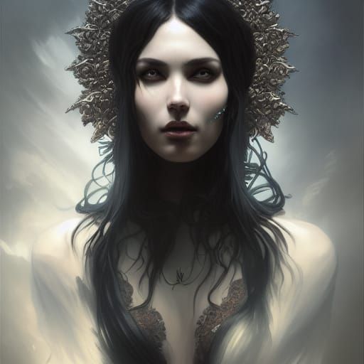 Goddess of Death in Hyperdetailed Portrait
