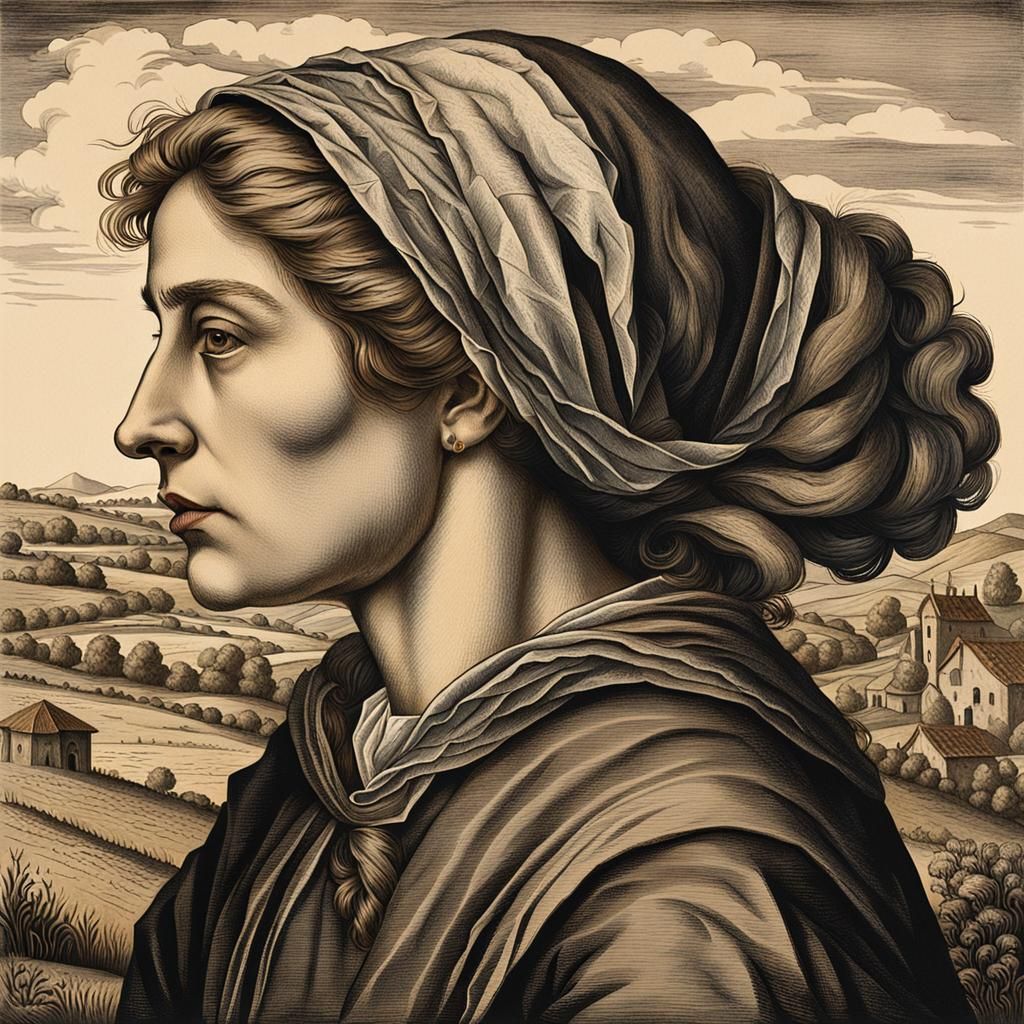 Goddess of Medieval Fields in Tintoretto Style