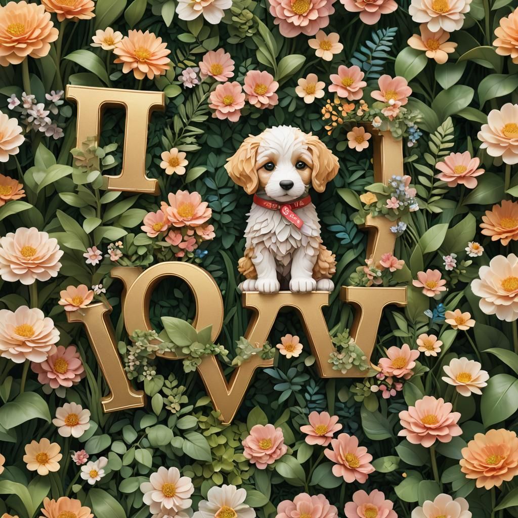 Puppy Love: A Whimsical 3D Rendered Illustration