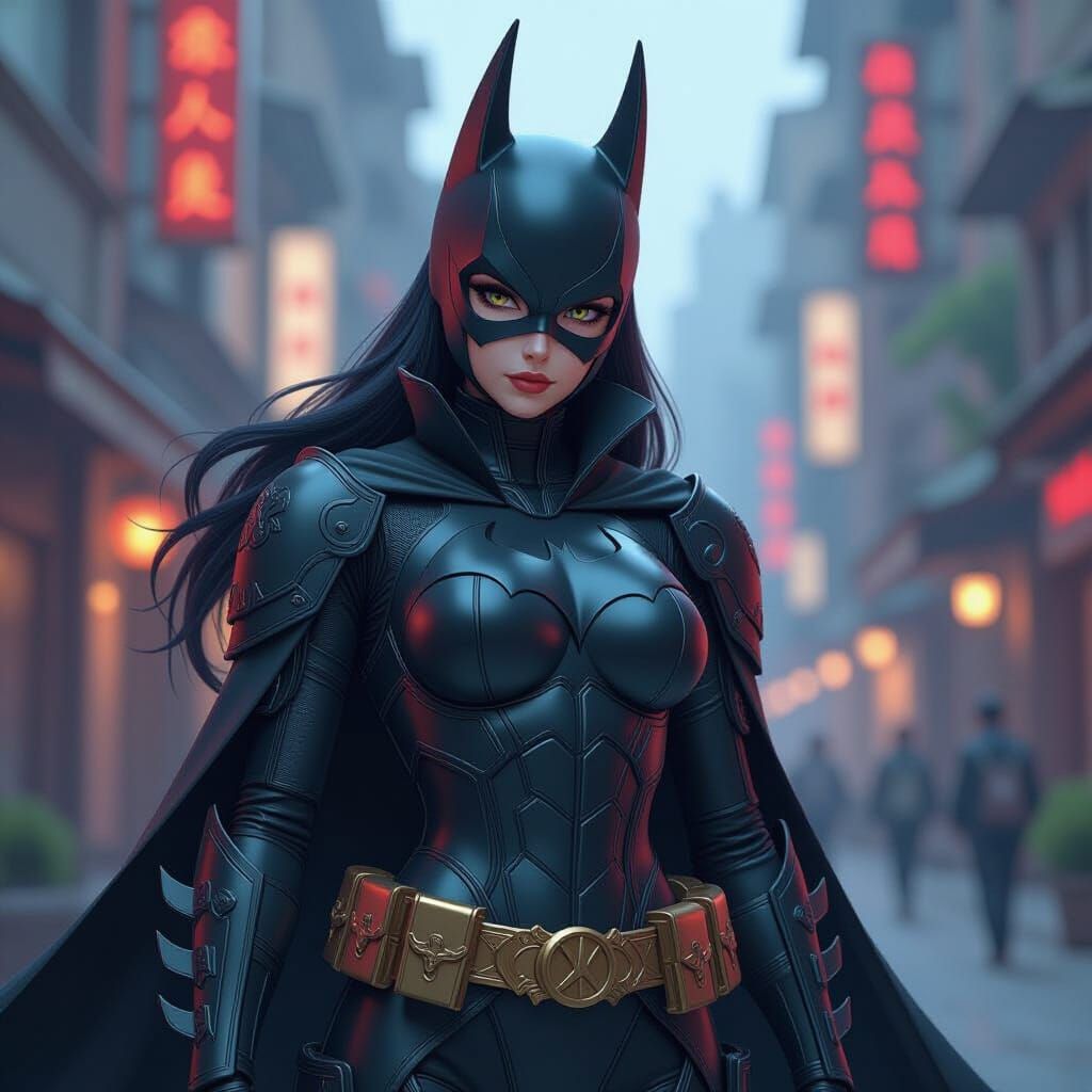 Batgirl in Carnage Suit: Heroic 3D Anime Art