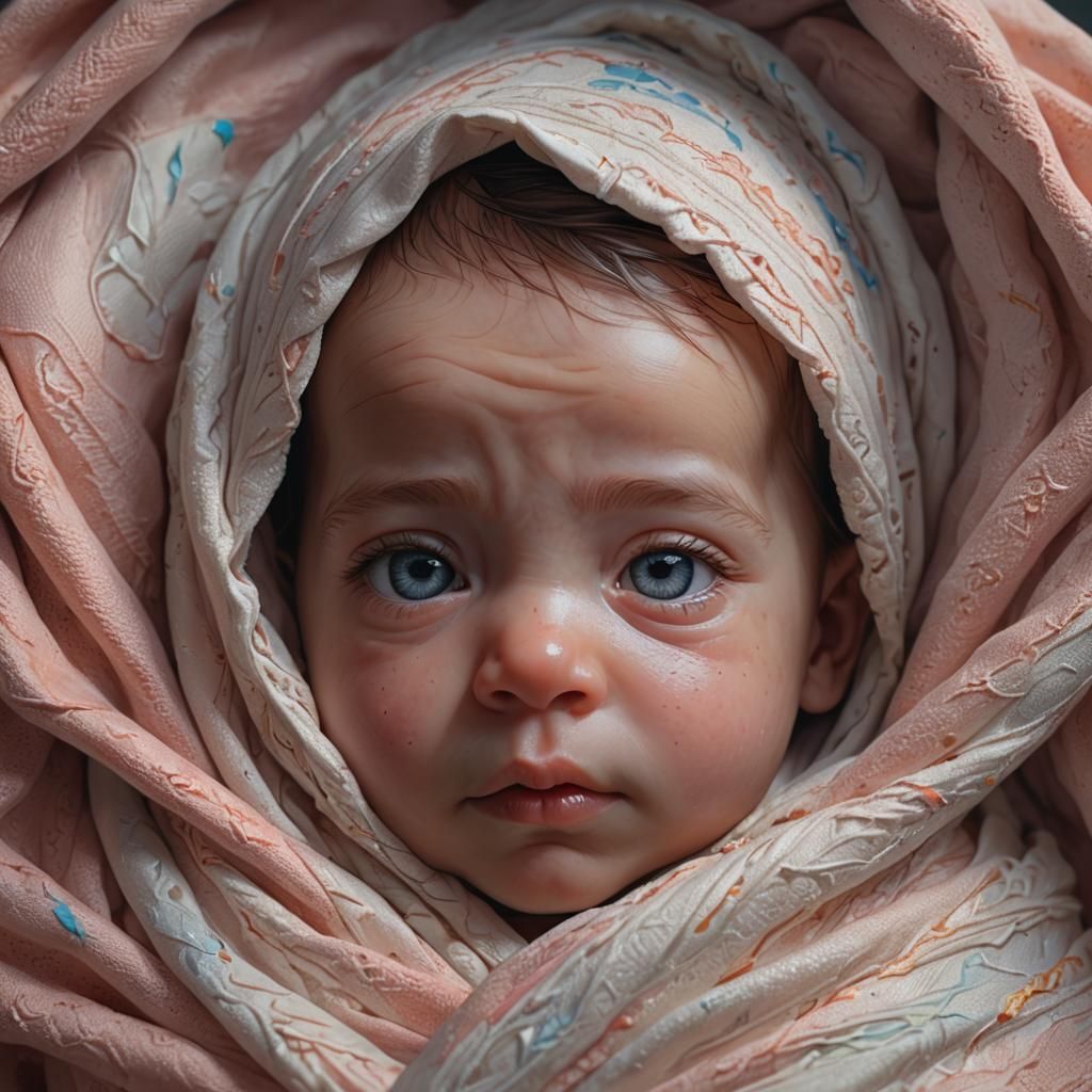 Ethereal Newborn Portrait in Artgerm Style