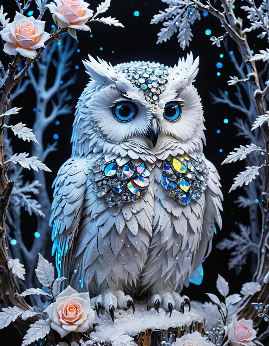 Neon Crystal Geode in Holographic Watercolor