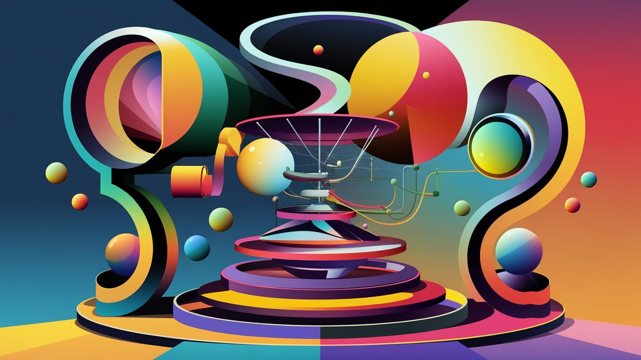 Abstract Kinetic Art: A Fluorescent Rube Goldberg Machine