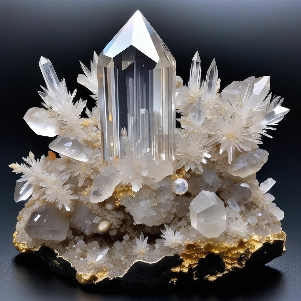 Clear Quartz Crystal Specimen in Stellar Field